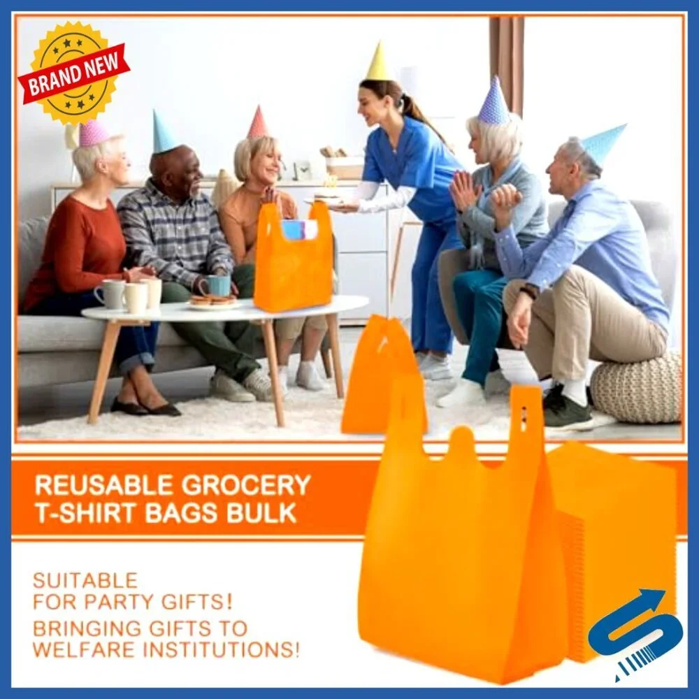 Reusable Non Woven Shopping Tote Bags Foldable Grocery Storage Large Capacity